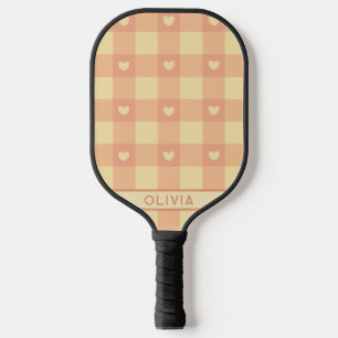 Palas De Pickleball Corazón de Cuadros de Melocotón, Cuadros Kawaii Li