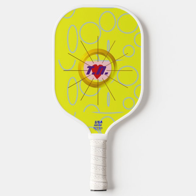 Palas De Pickleball Corazón Guay Paddle de bolas amarillas (Anverso)