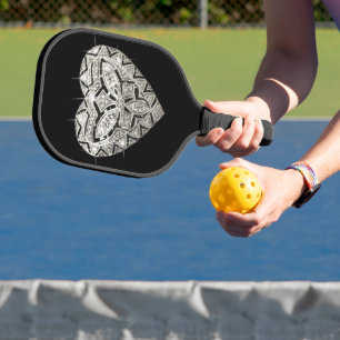 Palas De Pickleball Corazón plateado elegante