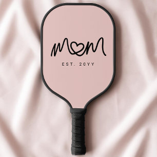 Palas De Pickleball Corazón Rosa Simple de Sagrado Guión Mamá Establec