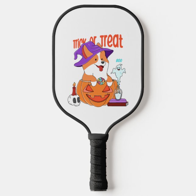 Palas De Pickleball Corgi Halloween (Anverso)