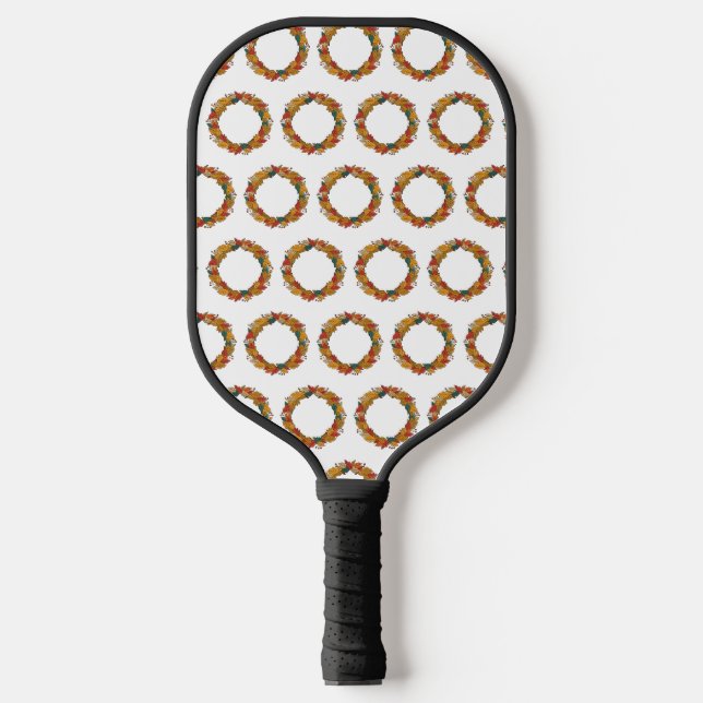 Palas De Pickleball Corona de hojas de otoño circular (Anverso)