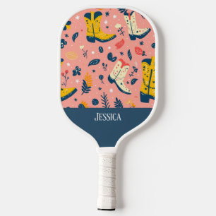 Palas De Pickleball Cowboy lindo bota patrones sin mar