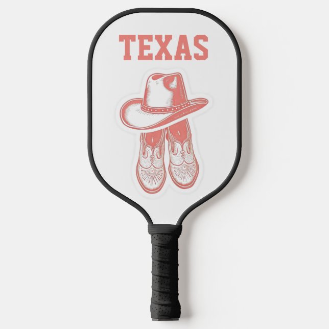 Palas De Pickleball Cowgirl Pink Dallas Texas Boots (Anverso)
