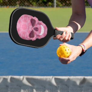 Palas De Pickleball Cráneo de camuflaje rosa