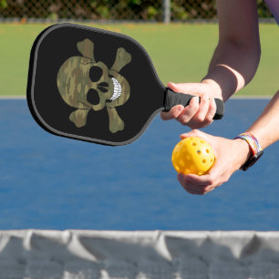 Palas De Pickleball Cráneo De Camuflaje Y Hueso De Crossbone
