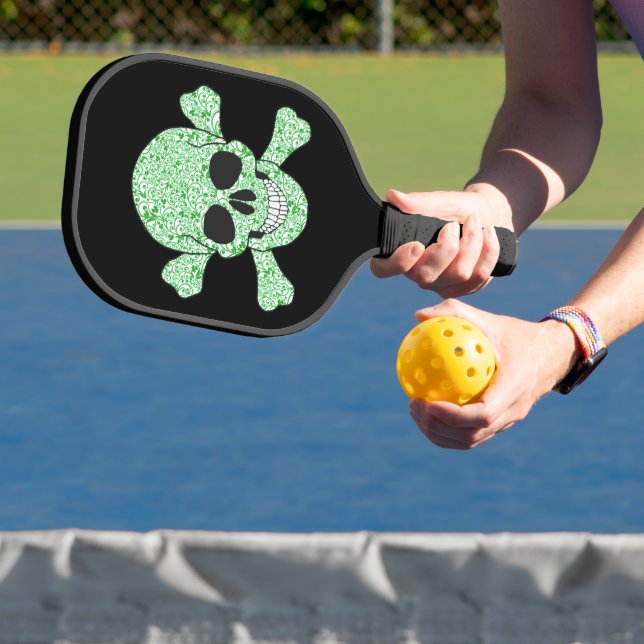 Palas De Pickleball Cráneo De Green Swirl Ireland Y Crossbone (in situ)