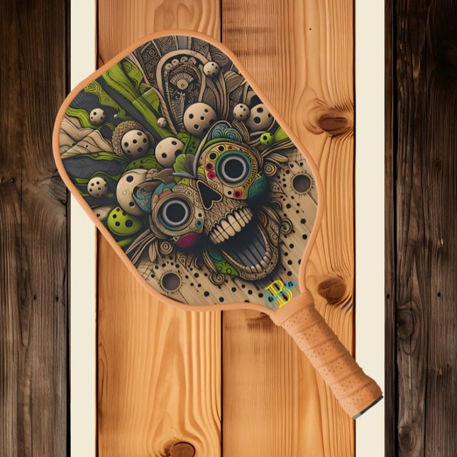 Palas De Pickleball Cráneo Encantado Oscuro Whimsy (Subido por el creador)