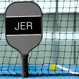 Palas De Pickleball Crear sus propias Iniciales Guay Texto Gris negro