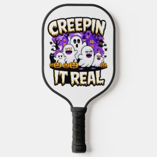 Palas De Pickleball Creeping' It Real   Fun de diseño de Halloween fan