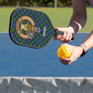 Palas De Pickleball Crest de Clan Gordon sobre llavero de tartán