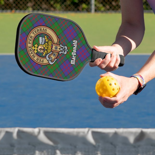 Palas De Pickleball Crest de Clan MacDonald sobre Tartán (in situ)