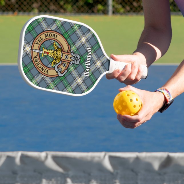 Palas De Pickleball Crest de Clan MacDowall sobre Tartán (in situ)