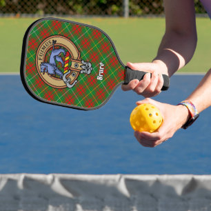 Palas De Pickleball Crest del Clan Bruce sobre tartán de caza