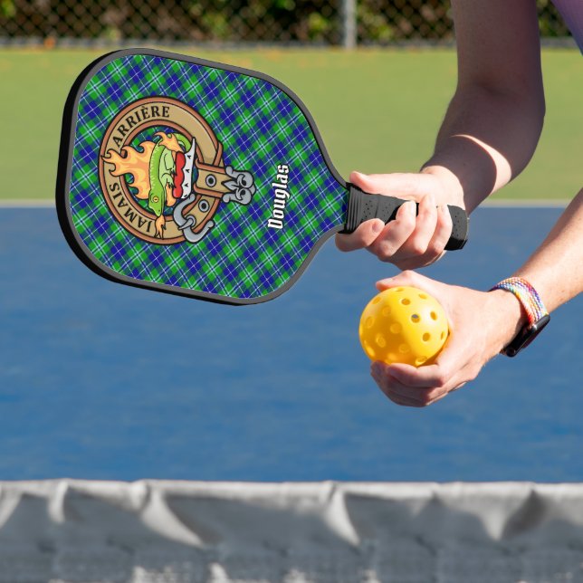 Palas De Pickleball Crest del Clan Douglas sobre tartán (in situ)