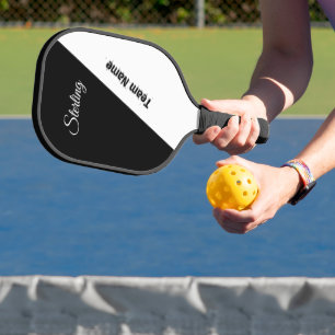 Palas De Pickleball Crisp Limpiar blanco y negro con dos áreas de text