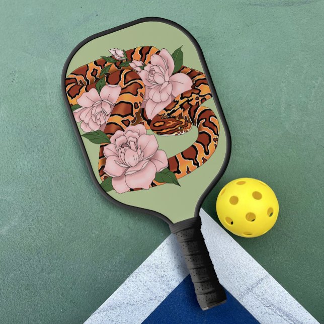 Palas De Pickleball Cron Snake Pink Flores verdes (Subido por el creador)