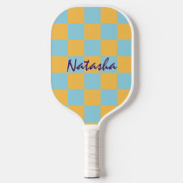 Palas De Pickleball Cuadrados Geométricos Retro Patrón de Cuadros Bril