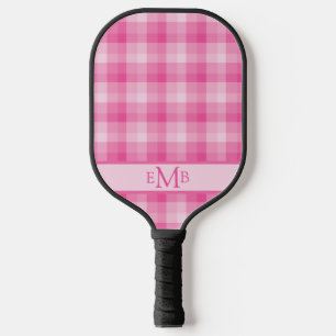 Palas De Pickleball Cuadrados Rosa Claro con Monograma Personalizado p