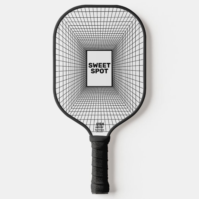Palas De Pickleball Cuadrícula de destino Paddle negro y blanco (Anverso)