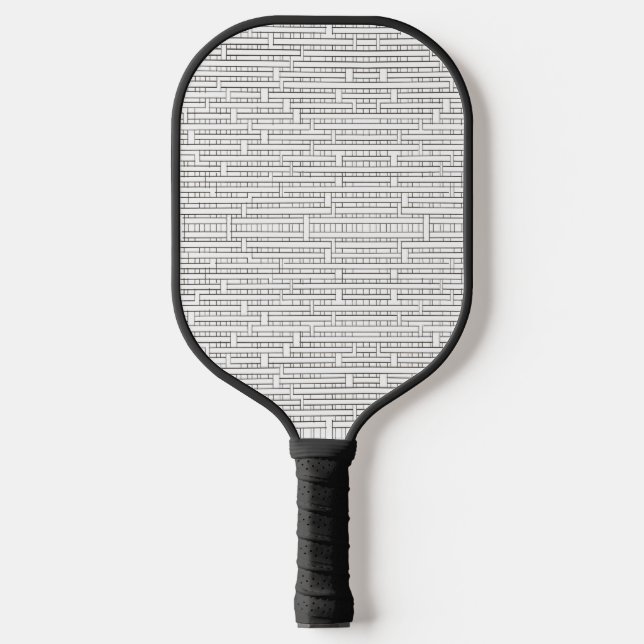 Palas De Pickleball Cuadrícula industrial: negro y blanco moderno Mini (Anverso)