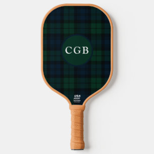 Palas De Pickleball Cuadro verde oscuro con monograma
