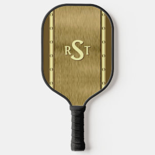 Palas De Pickleball Cualquier 3 Letra inicial Monograma cepillado marr