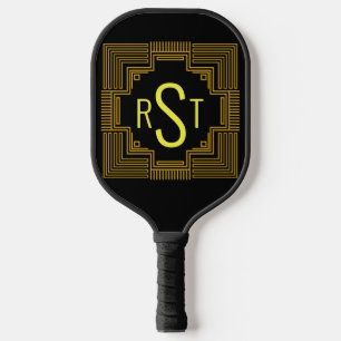 Palas De Pickleball Cualquier 3 Letra monográfica inicial Líneas geomé