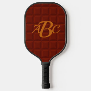 Palas De Pickleball Cualquier 3 Letra monograma inicial Cuadrado de co