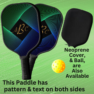 Palas De Pickleball Cualquier Letra monográfica inicial Línea de Swirl