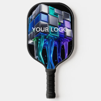 Palas De Pickleball Cubo de rompecabezas de cromo futurista 
