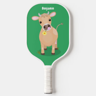 Palas De Pickleball Cuidada jersey feliz vaca y personalizado de flore