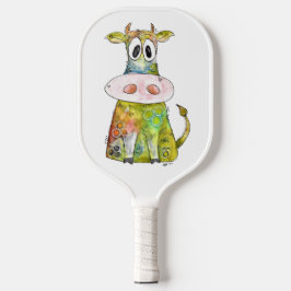 Palas De Pickleball Cuidada y caprichosa vaca colorida