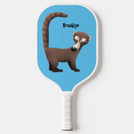 Palas De Pickleball Curioso ilustracion personalizado de coatimundi