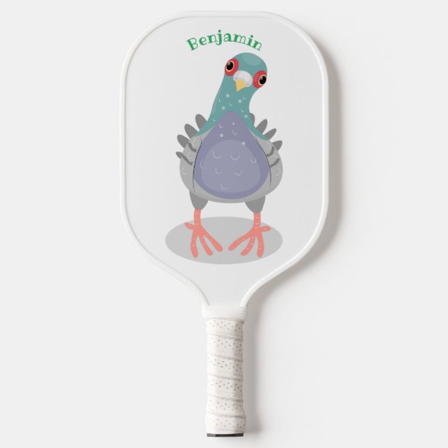 Palas De Pickleball Curioso ilustracion personalizado de palomas (Anverso)