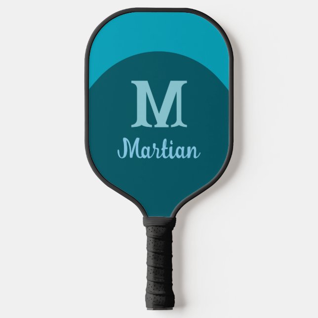Palas De Pickleball Custom Baby Blue  &Dark teal monogram name (Anverso)