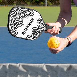 Palas De Pickleball Custom Cool Hexagon Polygon Art Style Pattern