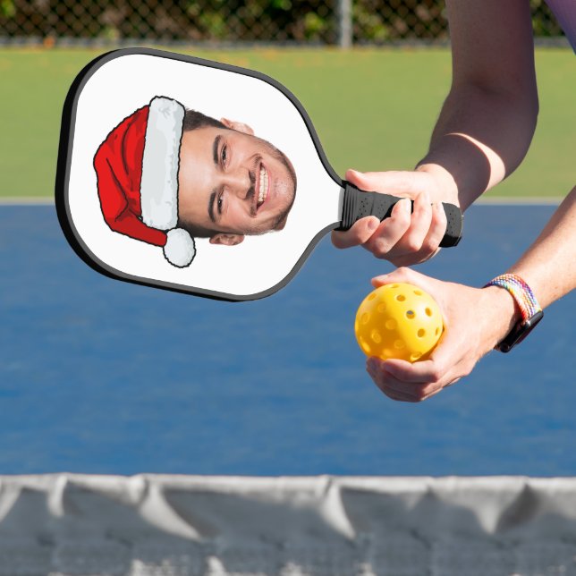 Palas De Pickleball Custom Face Photo Santa Hat Christmas (in situ)
