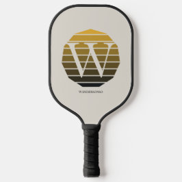 Palas De Pickleball Custom Initial Sunset Circle