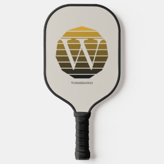 Palas De Pickleball Custom Initial Sunset Circle