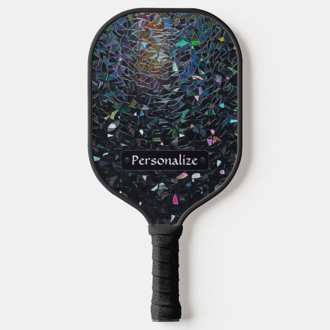Palas De Pickleball Custom Iridescent Abstract Stained Glass Pattern (Anverso)