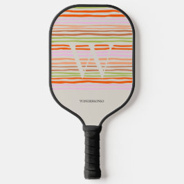 Palas De Pickleball Custom Name Sunset Pastel Monogram
