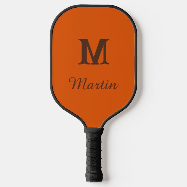 Palas De Pickleball Custom orang and brown monogram name (Anverso)