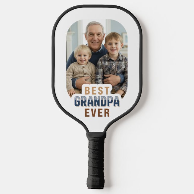 Palas De Pickleball Custom Photo Best Grandpa Ever (Reverso )