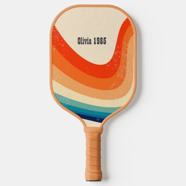 Palas De Pickleball Custom Retro Rainbow Stripes (Anverso)