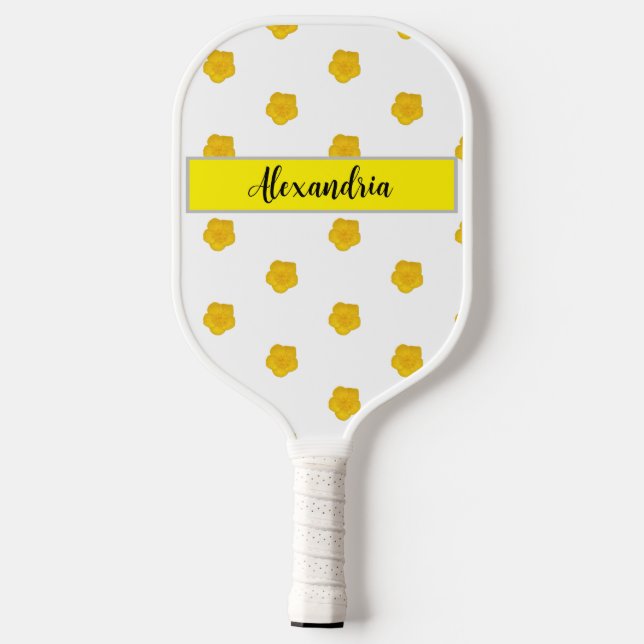 Palas De Pickleball Custom Yellow Wildflower with name (Reverso )