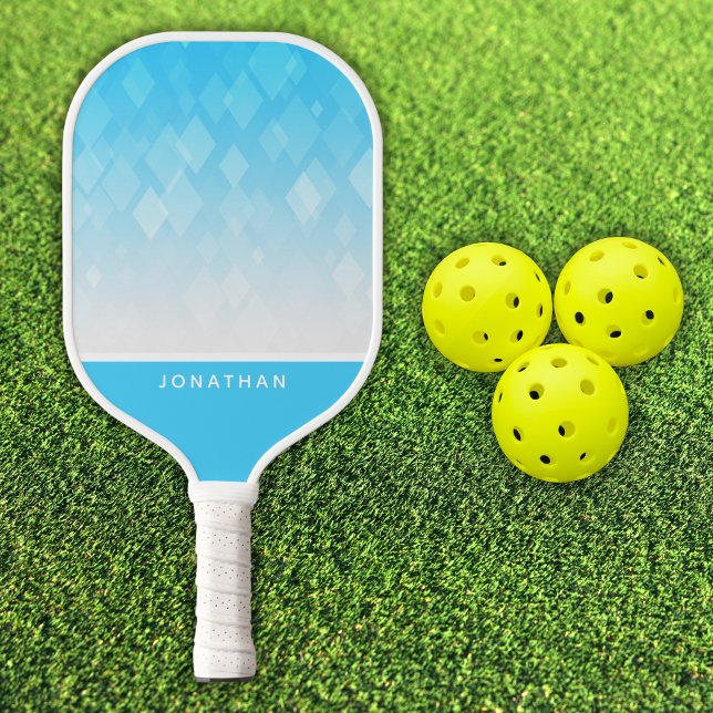 Palas De Pickleball Customizable Light Blue Diamond Pattern Pickleball (Subido por el creador)