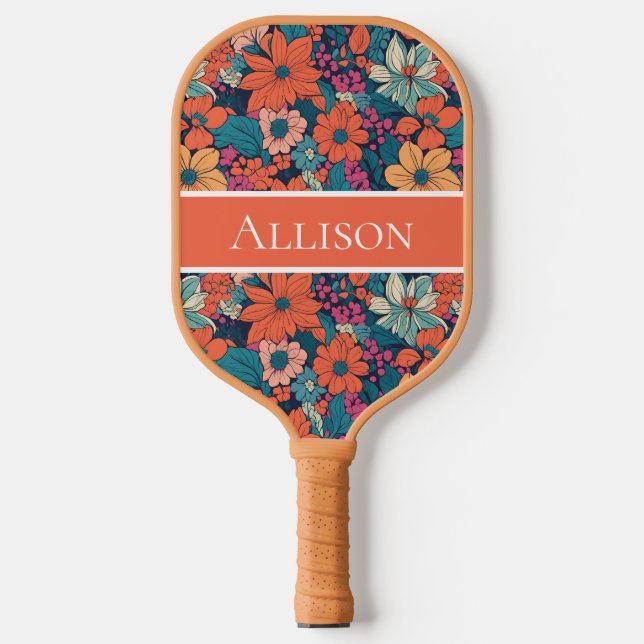 Palas De Pickleball Customized Cute Floral Dark Flowers (Anverso)