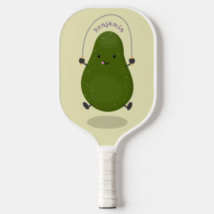 Palas De Pickleball Cute aguacate salto cuerda personalizado ilustraci