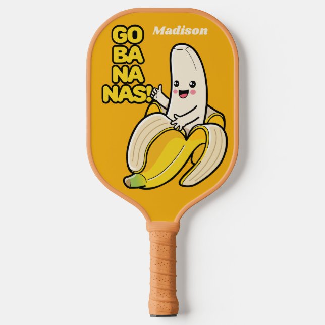 Palas De Pickleball Cute Bananas nombre personalizado Paddle (Anverso)